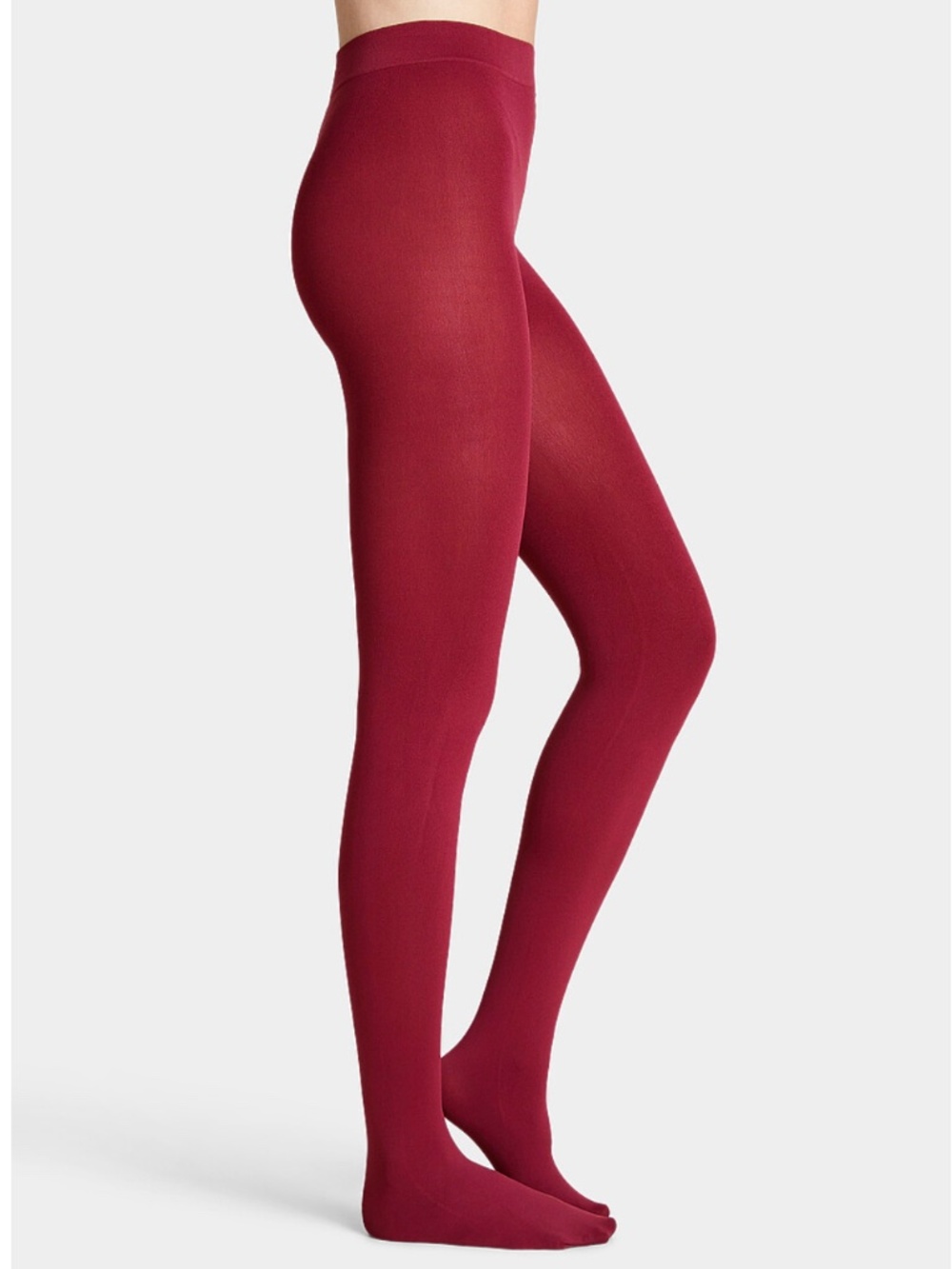 Cherry red 100 denier opaque tights made in Italy NWT